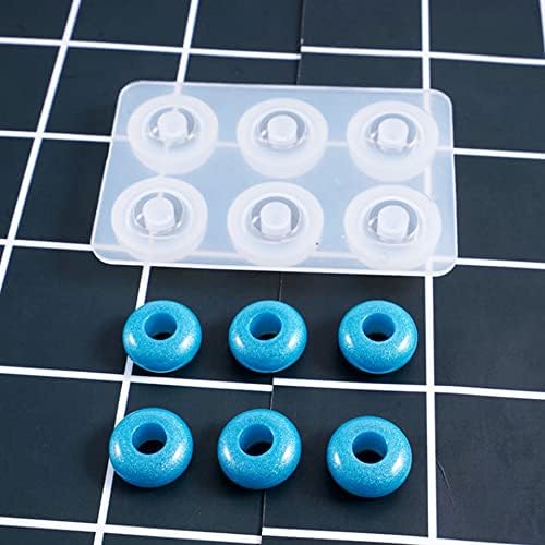 Woohome Beads Resin Moulds Set, 2 PCS Round Beads Resin Casting Mould and 2 PCS Diamond Beads Epoxy Resin Moulds with String for Bracelet, Gemstone Cabochon Jewelry Casting - Image 5