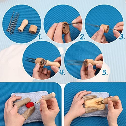 IMZAY Needle Felting Kit 18 Colors Wool Felting Kit Wool Roving Set - Image 4