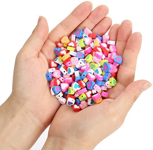 100pcs Contrast Color Love Heart Polymer Clay Beads for Women Jewelry Making DIY Bracelet Necklace Hair Clip Accessories (Mixed Heart) - Image 4