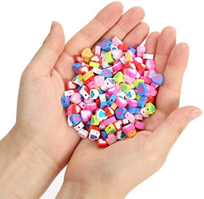100pcs Contrast Color Love Heart Polymer Clay Beads for Women Jewelry Making DIY Bracelet Necklace Hair Clip Accessories (Mixed Heart) - Image 4