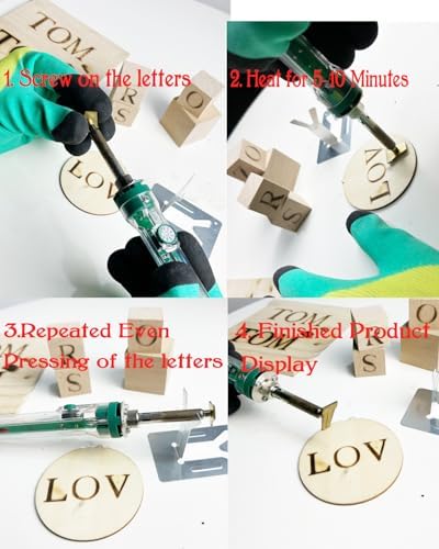 5/8" 26Pcs Wood Burning Letters Kit with 60W Electric for Wood, Clear - Image 3