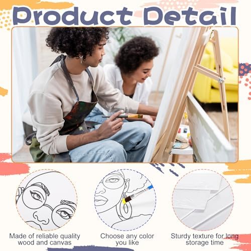 Sherr 108 Pcs Lady Sip and Paint Kit, Pre Drawn Canvas for Adults - Image 3
