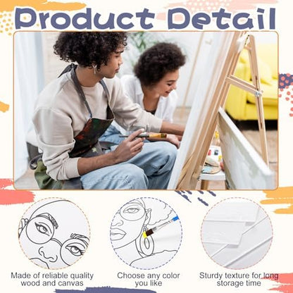 Sherr 108 Pcs Lady Sip and Paint Kit, Pre Drawn Canvas for Adults - Image 3