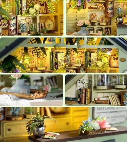 Spilay DIY Miniature Dollhouse Kit with Wooden Furniture,DIY Dollhouse Kit,1:24 Scale Creative Room for Romantic Valentine's Gift (Plants Studio) - Image 3