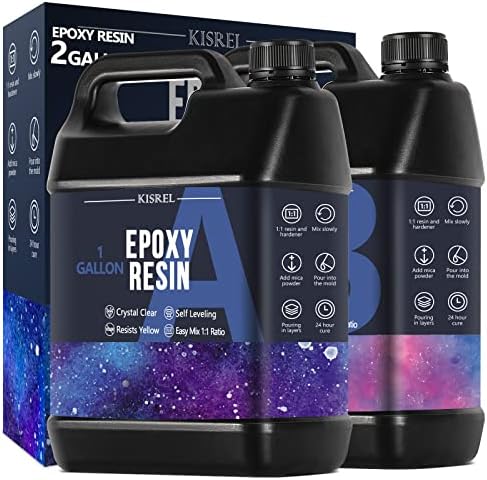 2Gallon Epoxy Resin Kit,Clear Resin No Yellowing No Bubble for Molds&Craft by KISREL