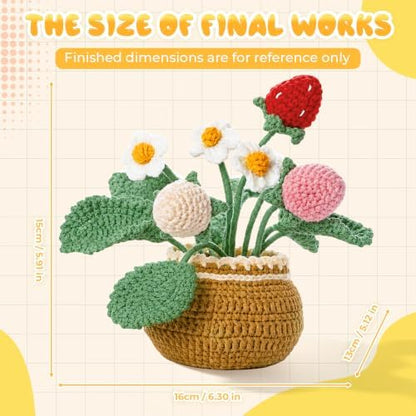 Crochet Kit for Beginners, Crochet Plant Kit,Knitting Kit(Strawberry) - Image 6