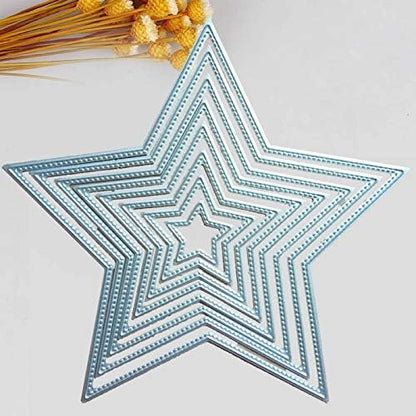8 Stars Metal Cutting Dies Pentagram Frame Dies for Card Making Handmade Scrapbook Album Paper Embossing Tool - Image 2