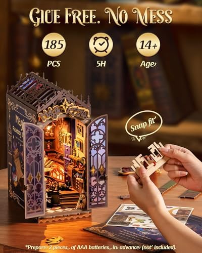 Rolife Book Nook Kit Wizard House Snap-Fit 3D Wooden Puzzles for Adults - Image 4