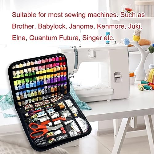 Sewing Kit with Case Portable Sewing Supplies for Home Traveler, Adults, Beginner, Emergency, Contains 60 Sewing Thread, Scissors, Needles, Measure etc - Image 5