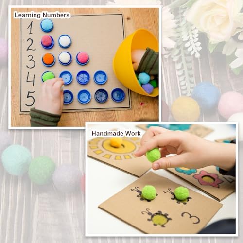 PATIKIL Wool Felt Balls Beads Wool Felting Pom 2cm 20mm Brown for Home Crafts Handcrafts Project DIY Pack of 5 - Image 6
