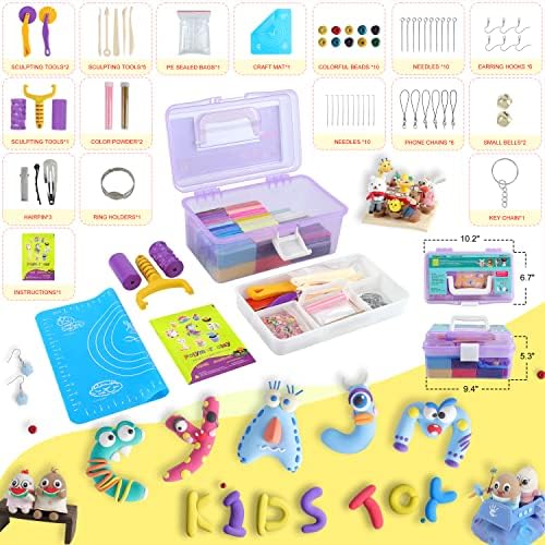 Cyajm 72 Colors Polymer Clay Strips Kit, DIY Jewelry & Home Decor - Image 3