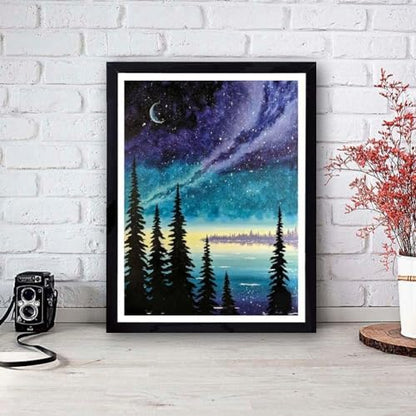 4 Pack Paint by Numbers Kit for Adults Framed Canvas with Wooden Easel - Image 3