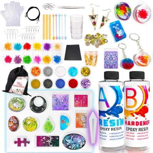 Goody King Resin Jewelry Making Starter Kit - Resin Kits for Beginners with Molds and Resin Jewelry Making Supplies - Silicone Casting Mold, Tools Set Clear Epoxy for DIY Jewelry by GoodyKing