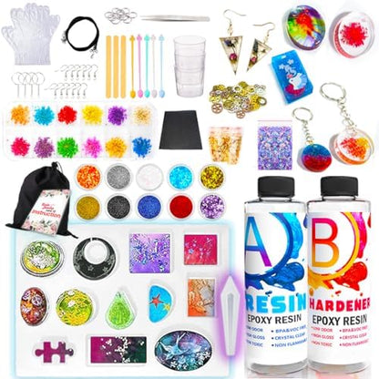 Goody King Resin Jewelry Making Starter Kit - Resin Kits for Beginners with Molds and Resin Jewelry Making Supplies - Silicone Casting Mold, Tools Set Clear Epoxy for DIY Jewelry by GoodyKing