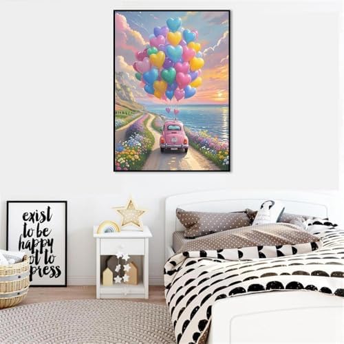 Clendo Balloon Paint by Numbers Kit for Adults, Car Paint by Number for Adults Beginner on Canvas, Ideal Gift Choice for Birthday and Festival, DIY Acrylic Paints for Wall Decor 16x20inch - Image 5
