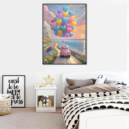 Clendo Balloon Paint by Numbers Kit for Adults, Car Paint by Number for Adults Beginner on Canvas, Ideal Gift Choice for Birthday and Festival, DIY Acrylic Paints for Wall Decor 16x20inch - Image 5