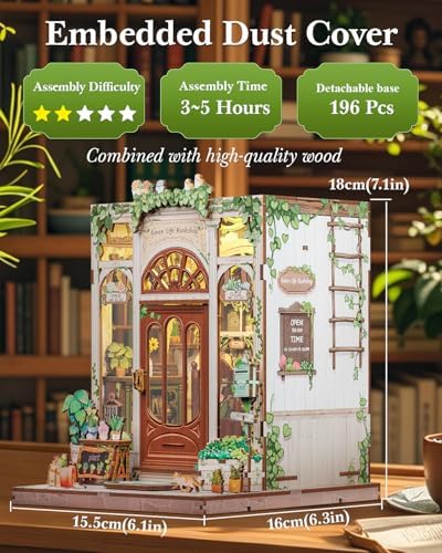 Cutefun Book Nook Kit - DIY Miniature Dollhouse Kit for Adults and Teens - Image 3