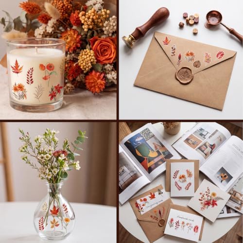 80 Pcs Fall Stickers Natural Autumn Flower Sticker for Scrapbook Supplies - Image 7