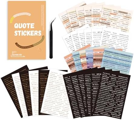Bomichi Scrapbook Supplies, 40 Sheets 2370 Pcs Word Quote Stickers Scrapbooking Supplies, Junk Journal Supplies for Scrapbook Junk Journal Bullet Journal DIY Craft Card Making by Bomichi