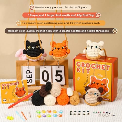 Crochet Kit for Beginners Crochet Animal Kit for Decoration Car Hanging - Image 2