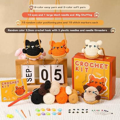 Crochet Kit for Beginners Crochet Animal Kit for Decoration Car Hanging - Image 2