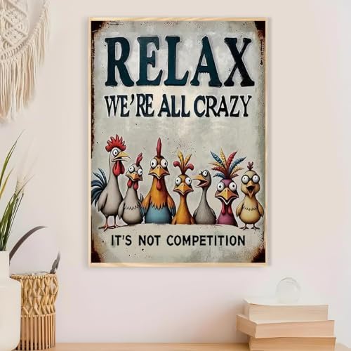 Chicken Paint by Numbers Kit for Adults Framed Canvas, Frameworkless - Image 4