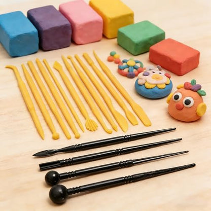 18Pcs Clay Sculpting Tool Set, Yellow Plastic Modeling Tools & Black Dual-Ended Ball Stylus Tools, Professional Pottery Carving Kit for Air Dry Clay, Polymer Clay, Ceramic & DIY Crafts - Image 3