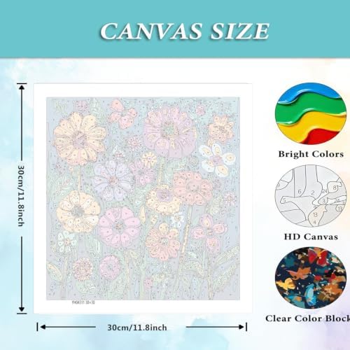 AIBOERL Paint by Numbers Kit for Adults Beginner,Flowers,12X16In - Image 3
