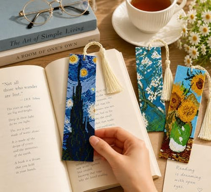 5 Pcs Cross Stitch Bookmark Kit for Adult Beginners Cross Stitch Kits - Image 3