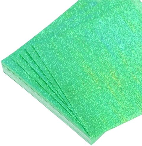 MECCANIXITY 100 Sheet Glitter Origami Paper 4x4 Inch Shiny Sparkly Square Folding Sheet 10x10cm Iridescent Paper for DIY Art, Craft Decor, Green by MECCANIXITY