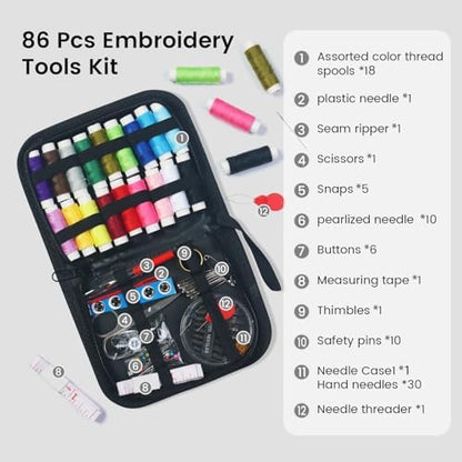 Drawnby Embroidery Stitch Book Kit, Large Size Stitch Book with Full Sewing Tools and Instructional Tutorial, Embroidery Kit for Beginners, Gift for Craft Lovers and Sew Enthusiast - Image 5