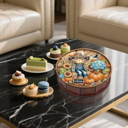 antor Scarecrow Diamond Painting Storage Box, Fall Harvest DIY 5D Rhinestone Art Wooden Organizer for Snacks, Jewelry, or Trinkets, Autumn Home & Desktop Decor Gift - Image 5