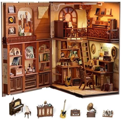 Cutefun Book Nook Kit, DIY Miniature Dollhouse Booknook for Adults by Cutefun