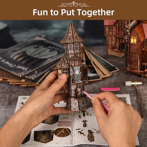 Book Nook Kit - 3D Wooden Puzzle DIY Miniature House Kit, Booknook Craft Bookshelf Decor Gift for Adults (Voyage Through The Storm) - Image 5