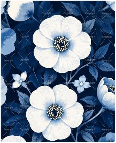 Botanical Paint By Numbers Kit For Adults - Diy Blue White Flower Pattern Painting On Canvas 16X20 In, Acrylic Paint Set, Suitable For Beginners, Wall Decor Art For Home Decoration Or Gifts, Unframed by Unknown
