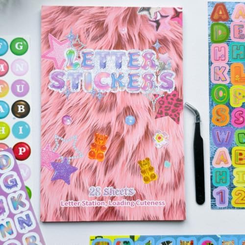1900+Pcs Alphabet Letter Stickers Book for Journal Scrapbook Stickers by Bomichi
