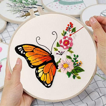 Louise Maelys Floral Butterfly Embroidery Kit for Beginners Nature Craft - Image 3