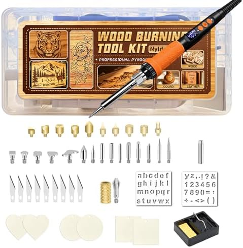 Wood Burning Kit, Standard Style Set, LCD Digital Pyrography Pen by Unknown