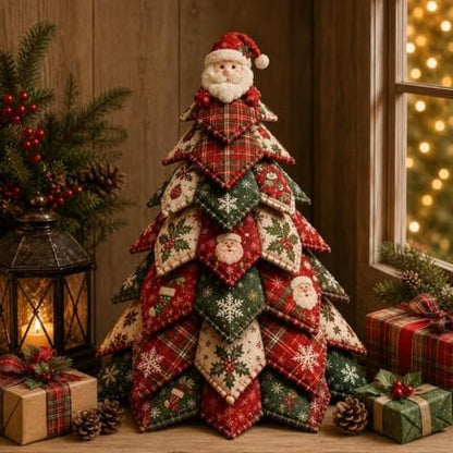 DIY Quilted Christmas Tree Kit, 3D Fabric Patchwork Craft Set for Adults & Beginners, Handmade Holiday Sewing & Tabletop Decor Project, Creative Crafting Gift Box - Image 2