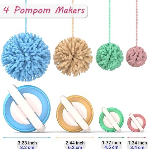 READAEER Round Knitting Looms Set Craft Kit Tool with Hook Needle and Pompom Maker - Image 3