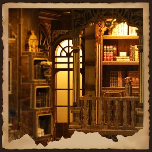 DIY Miniature House Kit, Mini House Building Kit, DIY Book Nook Kit, Tiny Model House for Adults to Build, Beginner 3D Wooden Book Nook, for Family Friends (Book Museum) - Image 5