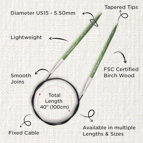 KnitPro Dreamz Fixed Circular Needles 40" (100cm) | US Size 9 (5.5mm) - Image 3