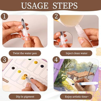 NaTuGi 3Pac Watercolor Workbook for Adults,Watercolor Coloring Book,Portable Watercolor Painting Books,Creative Stress Relief Kit,Suitable for Beginners Birthday Gift (Architecture Series 3pc) - Image 5