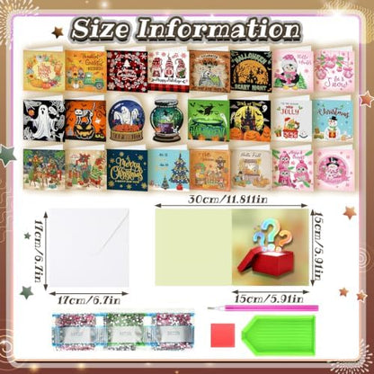 Saillong 24 Pack Surprise Blind Boxes Diamond Art Cards with Envelopes - Image 4