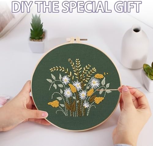 Offizon 3 Sets Embroidery Kit for Beginners Adult DIY Cross Stitches - Image 5