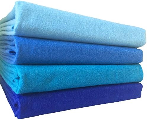 4pcs Thick 1.4mm Soft Felt Fabric Sheet Assorted Color Felt Pack DIY Craft Sewing Squares Nonwoven Patchwork (92x90cm Blue) - Image 5