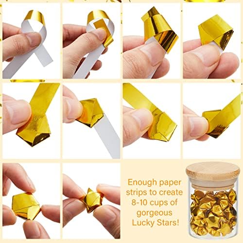 Kigeli 1000 Sheets Origami Star Paper Strips,Gold,Solid Style - Image 6