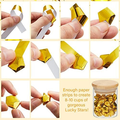 Kigeli 1000 Sheets Origami Star Paper Strips,Gold,Solid Style - Image 6