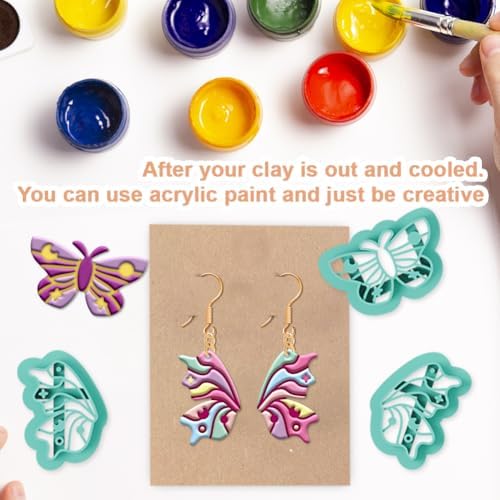 beinkmake 22Pcs Butterfly Polymer Clay Cutters Boho Clay Earrings Cutters - Image 5
