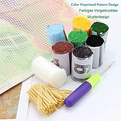 ZFFLYH Halloween Latch Hook Kits Rug for Adults Beginner, DIY Crochet Yarn Kits Anti Slip Base Fabric with Printed Canvas Mat Tapestry Needlework Sets 20" X 15,Halloween bat - Image 3